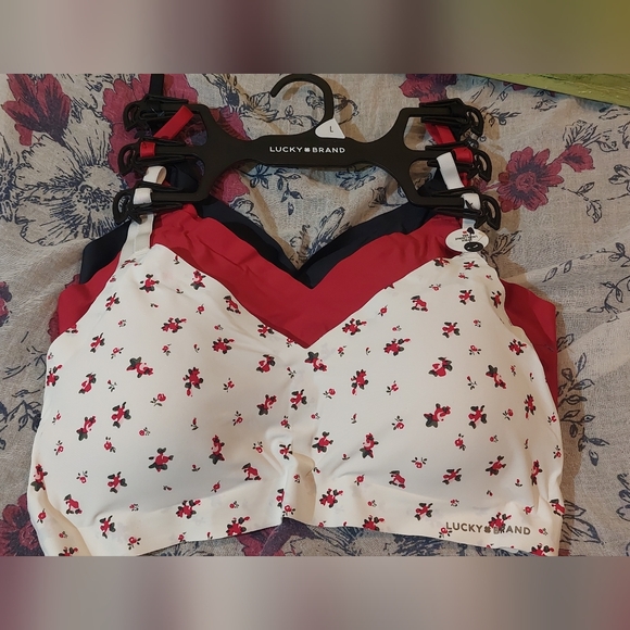 Lucky Brand Red and White Floral Bra - Picture 3 of 6